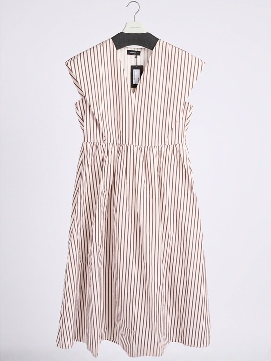 Fabiana Filippi Dresses & Skirts - Fabiana Filippi NWT Italian Cotton Stripe Maxi Dress Beaded Shoulder IT 48 US 12